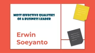 Erwin Soeyanto - Most Effective Qualities of a Business Leader