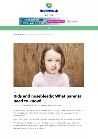 Kids and nosebleeds: What parents need to know!