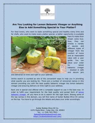 are you looking for lemon balsamic vinegar