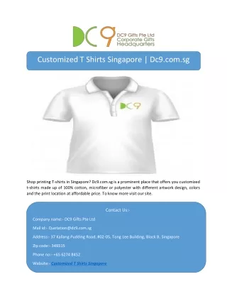 Customized T Shirts Singapore | Dc9.com.sg