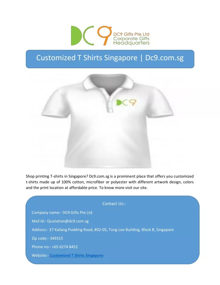 customized t shirts singapore dc9 com sg