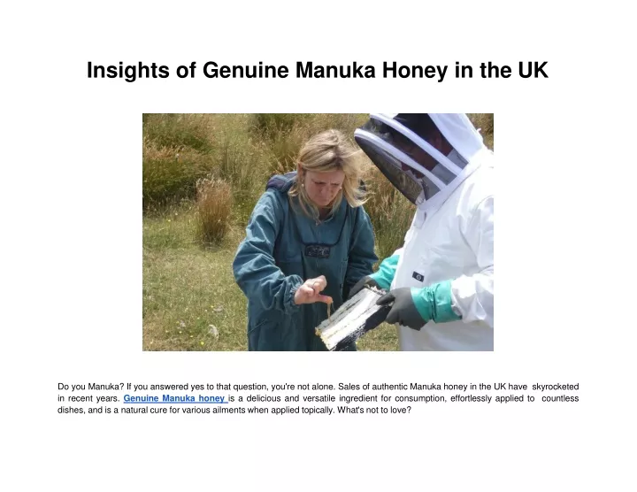 insights of genuine manuka honey in the uk