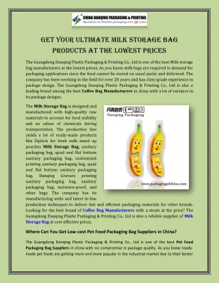 Get Your Ultimate Milk Storage Bag Products at the Lowest Prices