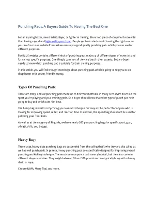 punching pads a buyers guide to having the best