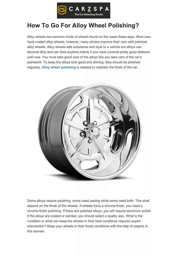how to go for alloy wheel polishing