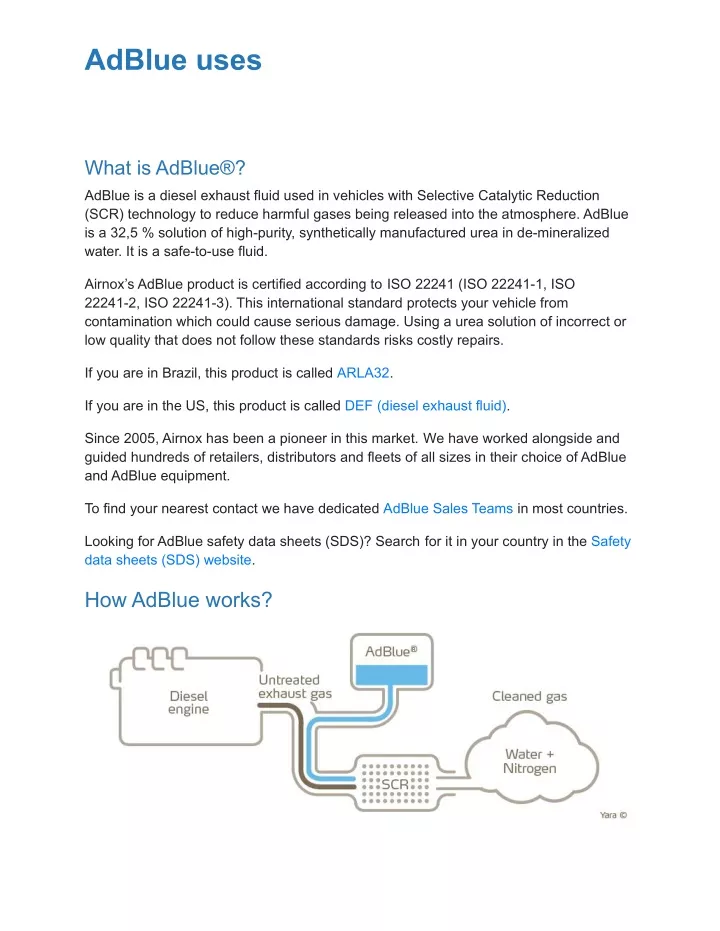 adblue uses