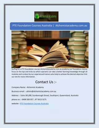 pte foundation courses australia alchemistacademy