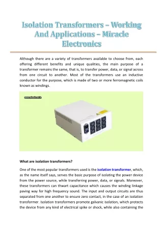 although there are a variety of transformers