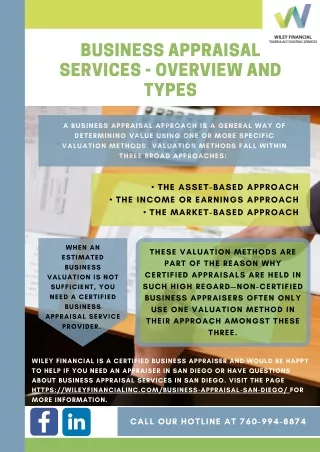 business appraisal services overview and types