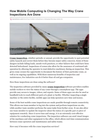 how mobile computing is changing the way crane