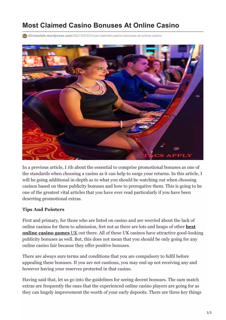 most claimed casino bonuses at online casino