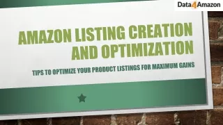 Amazon Listing Creation and Optimization