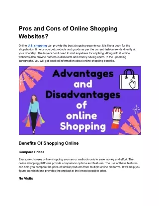 Pros and Cons of Online Shopping Websites