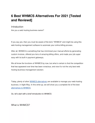 6 Best WHMCS Alternatives For 2021