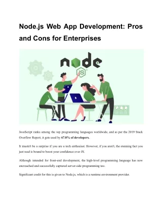 node js web app development pros