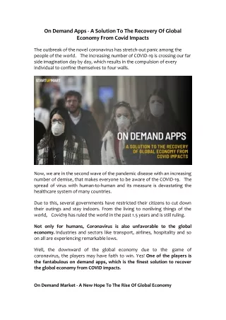 on demand apps a solution to the recovery