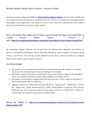 wireless display market size analysis forecast