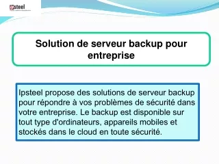 solution de serveur backup pour entreprise