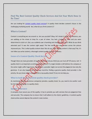find the best content quality check services