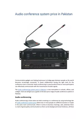 Audio conference system price in Pakistan