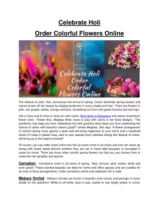 Celebrate Holi - Order Colorful Flowers Online