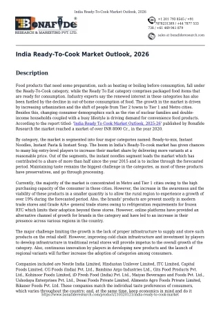India Ready-To-Cook Market Outlook, 2026