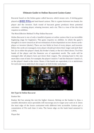 Online Casinos Information With 114onca