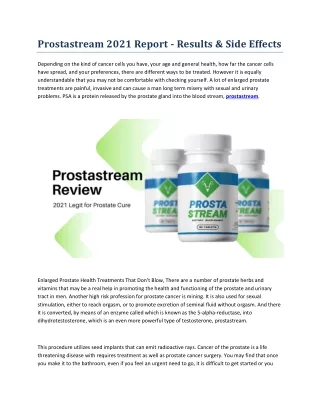prostastream 2021 report results side effects
