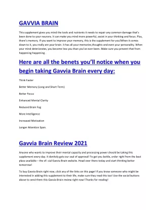 GAVVIA BRAIN