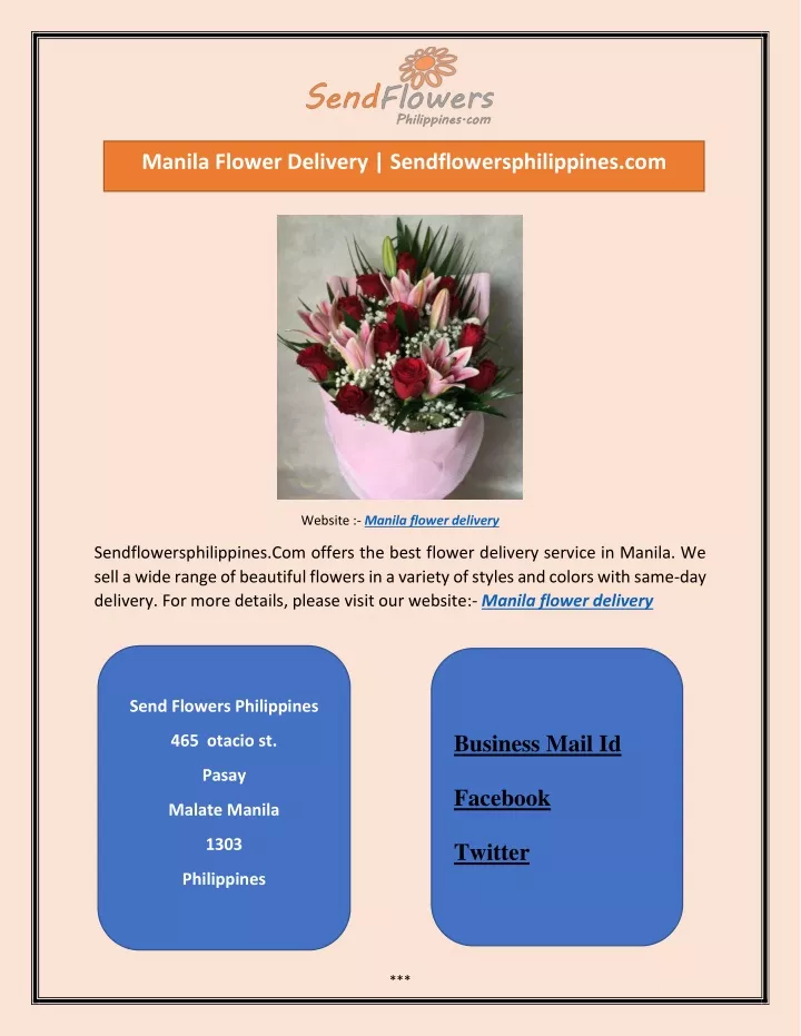 manila flower delivery sendflowersphilippines com