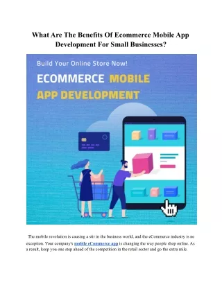 what are the benefits of ecommerce mobile