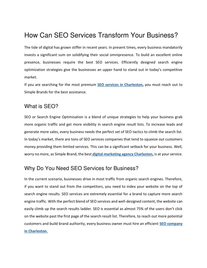 PPT - How Can SEO Services Transform Your Business? PowerPoint ...