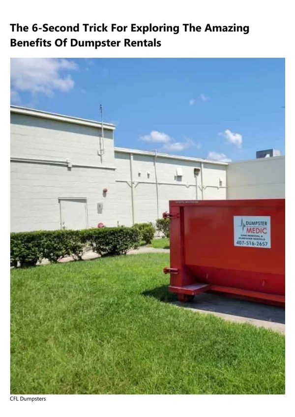 The 17 Most Misunderstood Facts About CFL Dumpsters