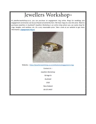 Engagement Ring NZ | Jewellersworkshop.co.nz