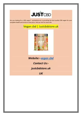 are you looking for a cbd vegan justcbdstore