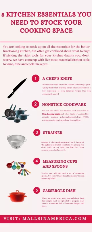 5 Kitchen Essentials You Need To Stock Your Cooking Space