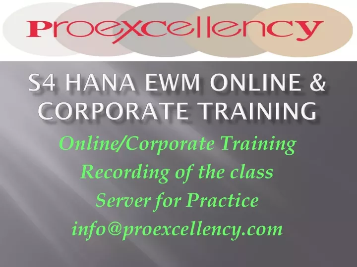 s4 hana ewm online corporate training