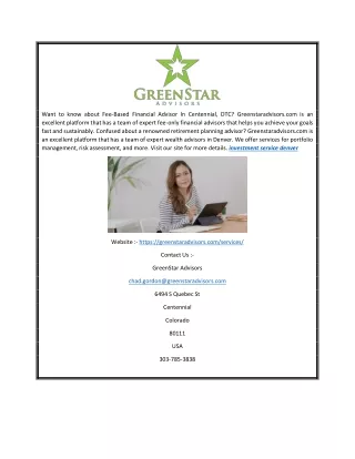 Investment Service Denver | Greenstaradvisors.com