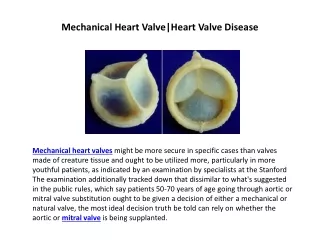 mechanical heart valve heart valve disease