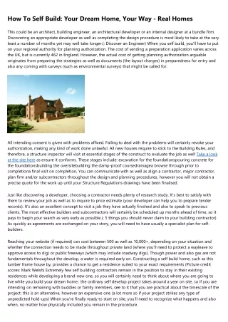 how to self build your dream home your way real