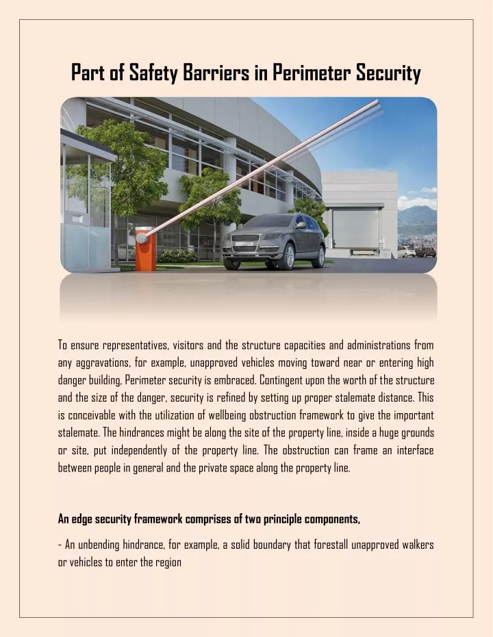 part of safety barriers in perimeter security