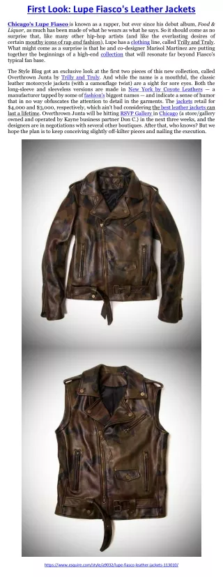 first look lupe fiasco s leather jackets