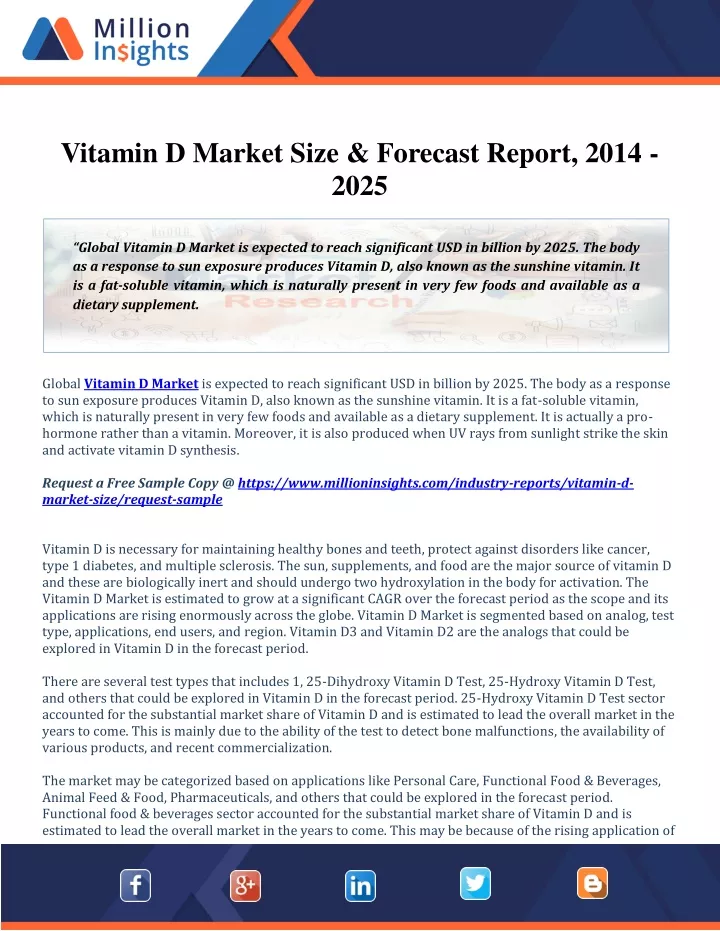 vitamin d market size forecast report 2014 2025