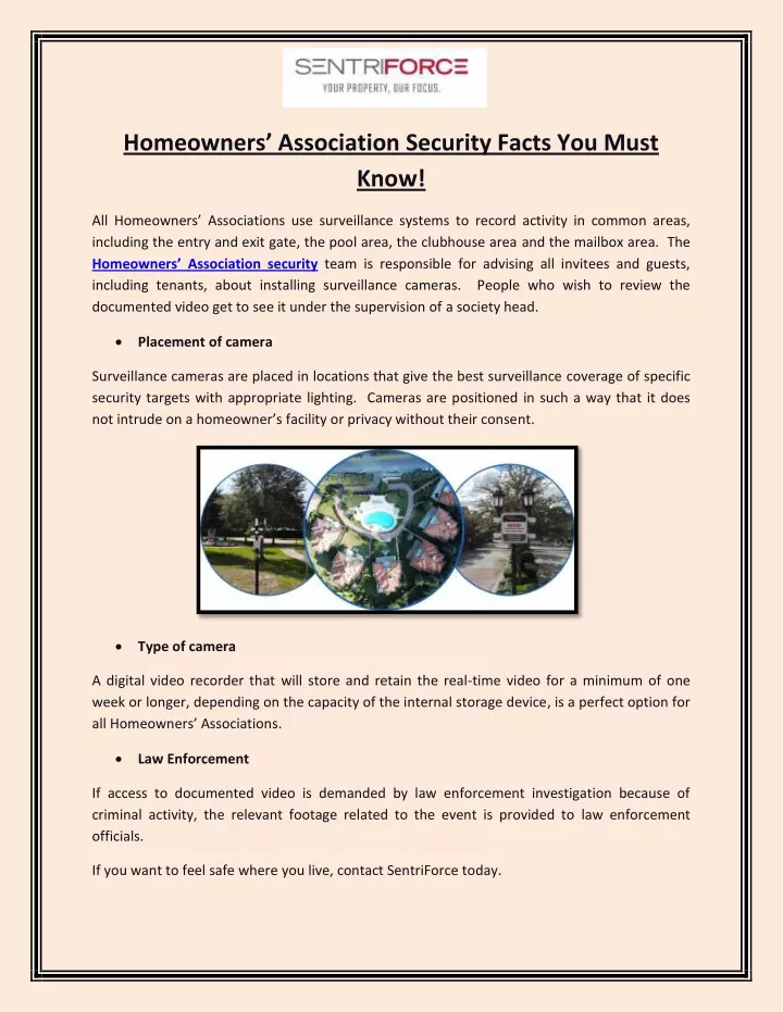 homeowners association security facts you must