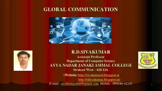 r d sivakumar assistant professor department