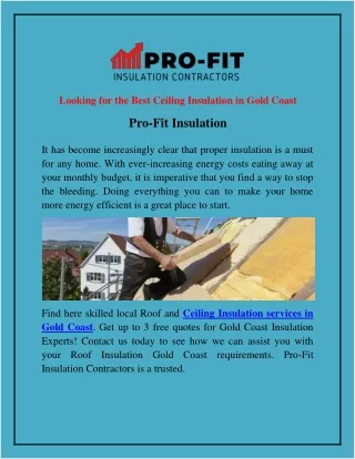 looking for the best ceiling insulation in gold