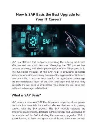 how is sap basis the best upgrade for your