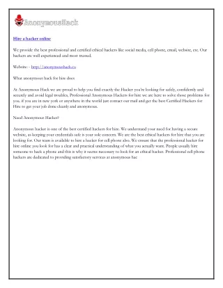 hire a hacker online we provide the best