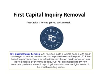 Blog | First Capital Inquiry Removal