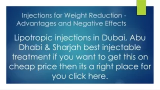 Lipotropic Injections in Dubai